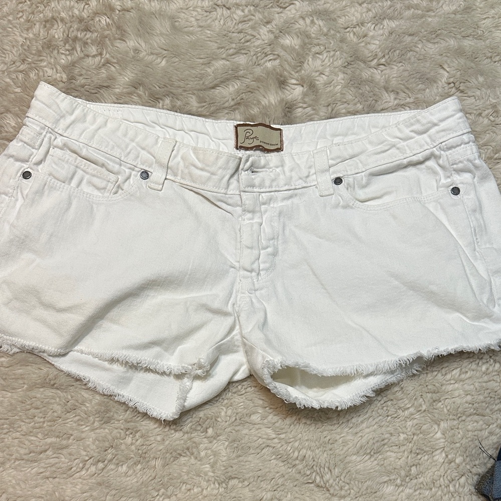 PAIGE Crisp White Jean Shorts for Women